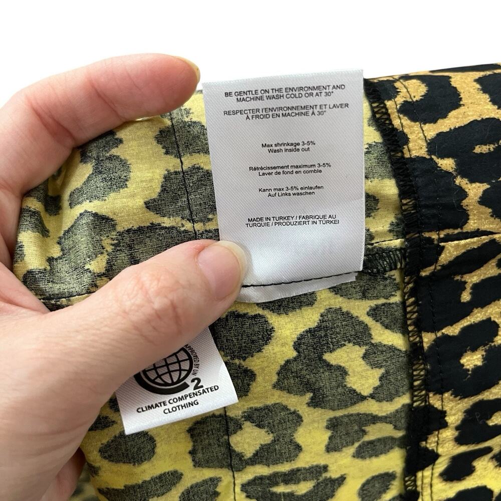 Ganni Leopard Print Blouse 38EU/Medium Tiered Ruffle Open Back Flutter Sleeve - Picture 7 of 10